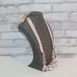 Ribbon Glass Bead Ballerina Statement Necklace NEW